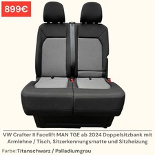 VW Crafter II Facelift 2024 MAN TGE Doppelsitzbank Sitz Tisch Sitzheizung