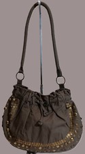 Damen Shopper Indien Schultertasche Baumwolle Tasche schlamm braun Sommerfeeling