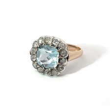 Antiker aquamarin ring mit - antiker,