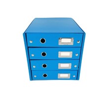 Leitz Schubladenbox Blau 4 Schubladen A4 Click Store 60490036 Corrugated Office