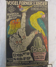 1984 DDR KUNST Ausstellungs Plakat Dresden : VÖGEL FERNER LÄNDER ORIGINALPLAKAT