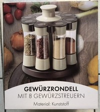 Gewürzrondell — drehbar mit 8  Gewürzstreuern aus Kunststoff