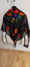 Tuch seidenchiffon mit samt - ,