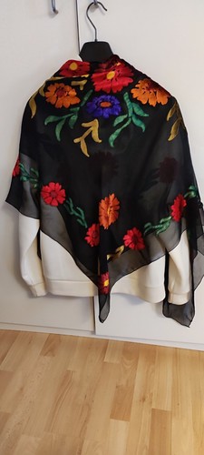 Tuch seidenchiffon mit samt - tuch,,