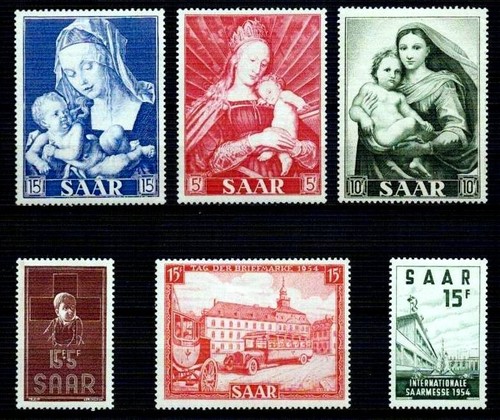 Saarland 1954 lot minr 348 - lot, +