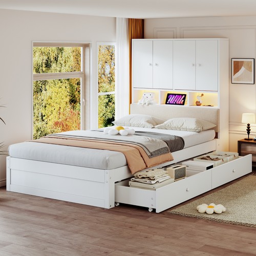 Einzelbett 90x200 mit led - 90x200,