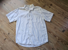 Paolo Negrato Herren Hemd Sommer Kurzarm L weiß