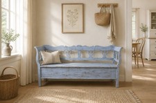 Truhenbank shabby chic blau - truhenbank,