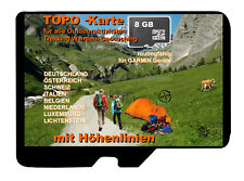 Topografische Karte mit HÖHENLINIEN - D A CH Italien BeNeLux f GARMIN Navigation