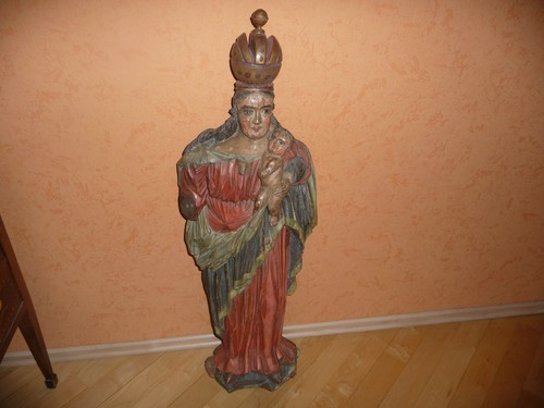 Antike madonna mit kind holz - antike,