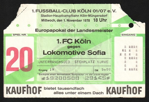 Ticket 1978 1 fc köln - |,