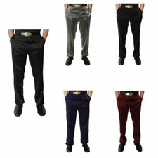 Herren Stoff Hose mit Bundfalte Anzug Herrenhose Glanz Bundfaltenhose glänzend