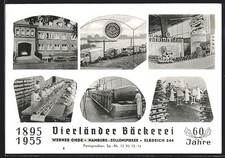 AK Hamburg-Kirchwerder, Vierländer Bäckerei, Elbdeich 244, Bäcker bei der Arbei 