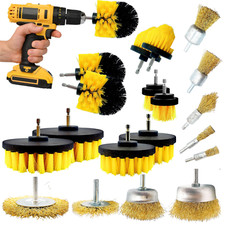 Bohrmaschine Drahtbürste Set Schwerlast Aufsteckbürsten klein Stahlgriff Rost Metall