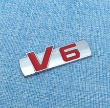 V6 rot Emblem Badge auto aufkleber Schriftzug 3D seite car Sticker metall V6 NEU