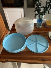 Tupperware Tortenbehälter Wiener Walzer Hoch  groß mit Kuchen Behälter,Hellblau,