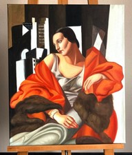 Ölgemälde MADAME BOUCARD nach Tamara de Lempicka handgemalt Leinwand 50x60cm