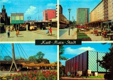 14-C129 Ansichtskarte Karl-Marx-Stadt Straßenbahn Busbahnhof Chemnitz Sachsen