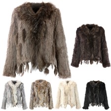 Damen Weste Echtfell Felljacke Mantel Kaninchen Hasenfell in verschiedenen Farbe