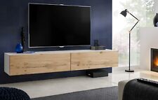 NEU Loreto TV Schrank Hängendes Lowboard Eiche Weiß Schwarz 2 Türen Push to Open