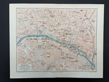 antiker historischer Stadtplan Paris innere Stadt um 1900