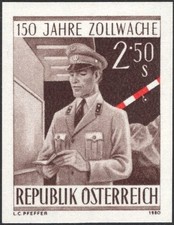 Österreich ANK 1687 U MICHEL 1656 U Zollwache UNGEZÄHNT postfrisch ATTEST RR