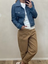 NAIIF Jacke Jeans-Leder-Optik Blau Straight cut versch. Gr. verfüg. (B4) H