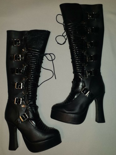 Plateau stiefel mit schnallen - plateau,