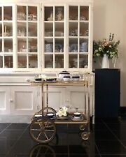 Französische antike weiße Küchenvitrine