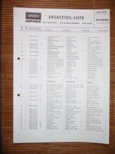 Ersatzteilliste Grundig RTV 820   HiFi-System,ORIGINAL