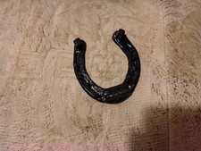 Echtes Hufeisen Als Glücksbringer  Schwarz Lackiert