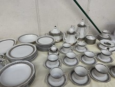 Winterling Marktleuthen Bavaria Kaffeeservice Weiß/Silberrand