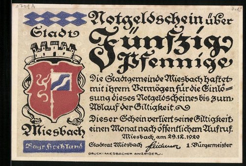 Notgeld miesbach 1920 50 - 1920,,