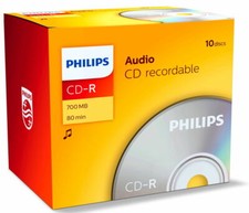 100 Philips Rohlinge CD-R Audio 80 Minuten Musik Jewelcase