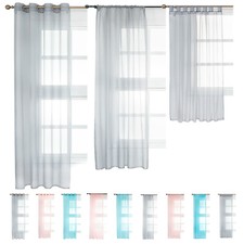 2er Set Gardinen transparent Dekoschal Voile Modell Farbe Größe wählbar #1404-2