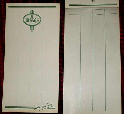 Kellnerblock bitburger - kellnerblock,