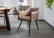Stuhl Echtleder beige braun