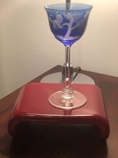 Altes KOLOMAN MOSER Weinglas - Handschliff mit Ätzstempel