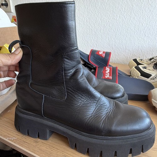 Zara damen lederstiefel - zara,