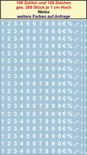 180 Zahlen + 108 Zeichen 1cm
