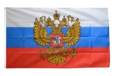 Russland mit Wappen Hissflagge