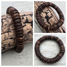 Surfer Holzarmband Holz Armband Damen Herren Stretcharmband 20cm braun natur NEU