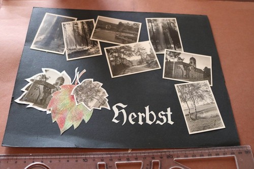 Alte albumseite mit zehn fotos - zehn,