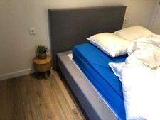 boxspringbett grau 140x200 mit matratze und lattenrost