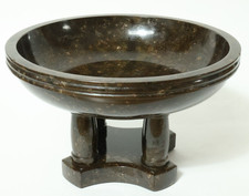 Alte Art Deco Säulenschale Aufsatzschale Schale Serpentin Stein ? Bordsuppsats ?