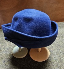 Vintage Damen Hut blau alt, 54 cm, Filz