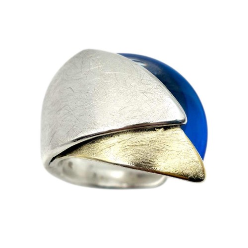 Moderner silberring mit - moderner,