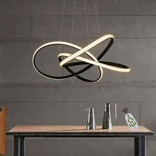 ZMH LED Pendelleuchte Wohnzimmer Schwarz/Weiß Hängelampe Höhenverstellbar 62W