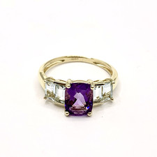Amethyst aquamarin ring 9 - amethyst,