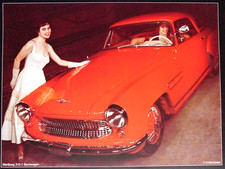 Wartburg 313 Sport (Prototyp), Frühjahrsmesse 1957, Druck 2006, 3 x ca. 30x40cm